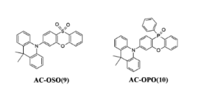 热激活延迟荧光(TADF)材料|嵌入噻吩基团的蓝光材料Ac-OSO和Ac-OPO
