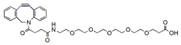 DBCO-PEG5-acid是DBCO酸的类似物，带有PEG连接体和DBCO基团