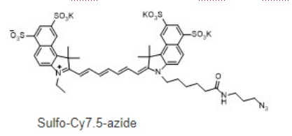 Sulfo-Cy7.5 azide | 磺化Cy7.5-叠氮 | Sulfo-Cyhaiine7.5 azide | 水溶性Cy7.5-N3 荧光染料的激发与发射波长