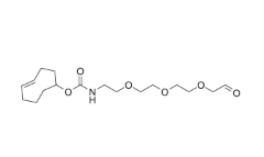 TCO-PEG3-CH2-aldehyde 是一种可降解 (cleavable) 的含 3 个单元 PEG 的 ADC linker，可用于合成抗体偶联药物 (ADC)