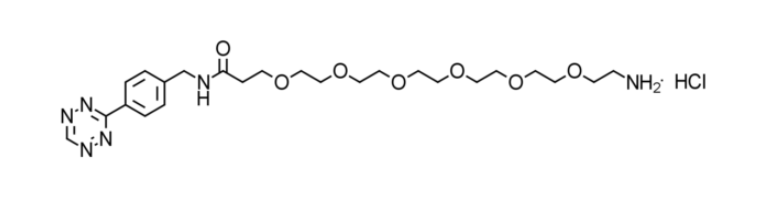 Tetrazine-PEG6-amine HCl是一种含有四嗪基团的PEG衍生物